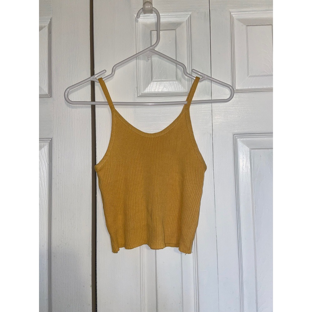 Mustard yellow cropped tank top